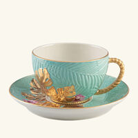 villari acapulco tea cup saucer blue