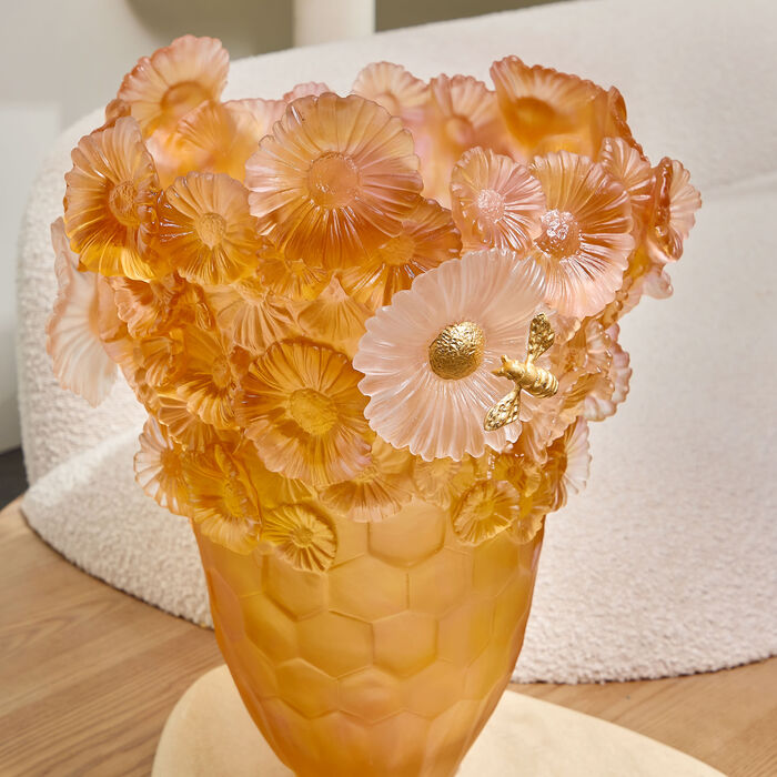 Or d’Abeille Magnum Vase Extra Large Orange Limited Edition daum or d abeille magnum vase extra large orange limited edition