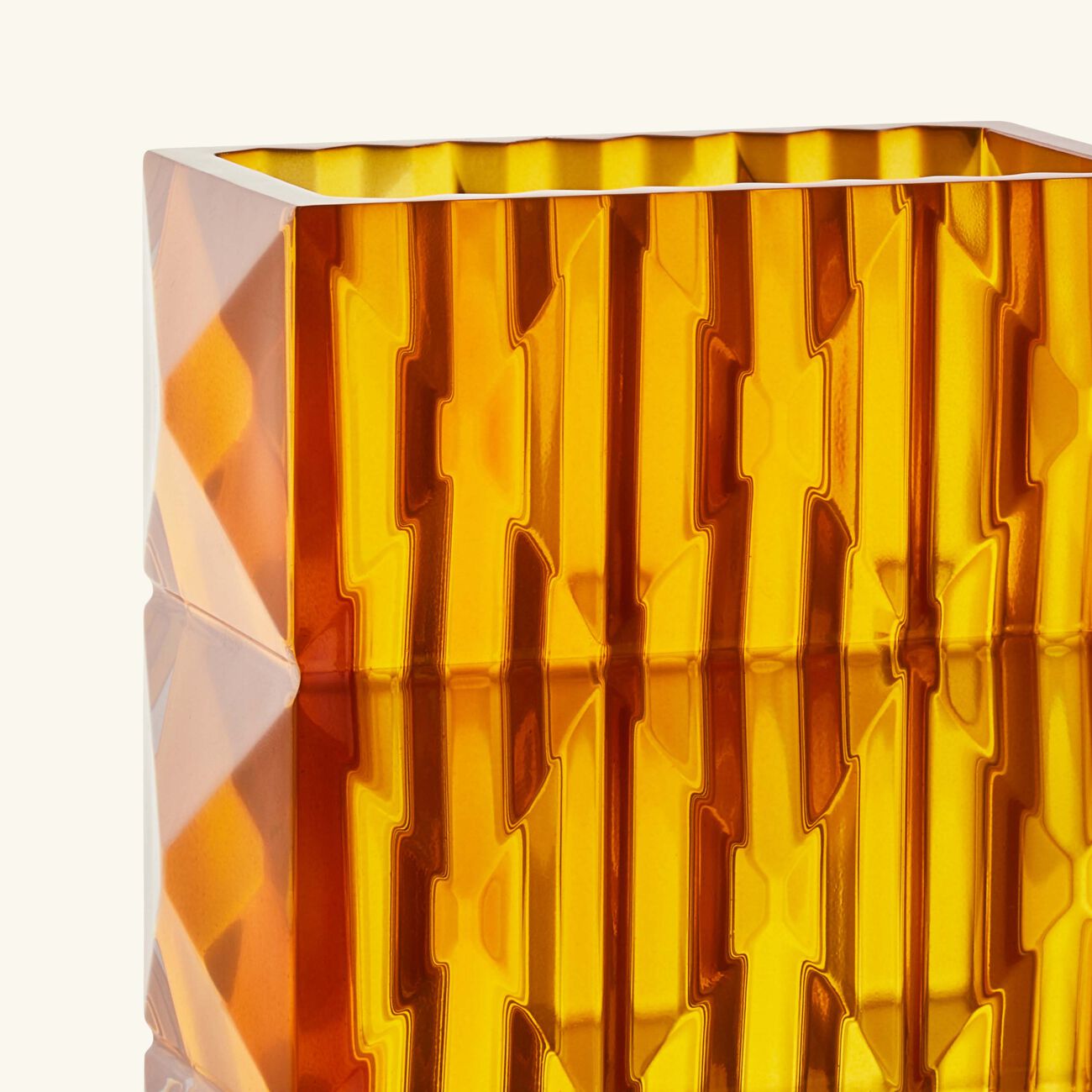 baccarat louxor vase rectangular small amber