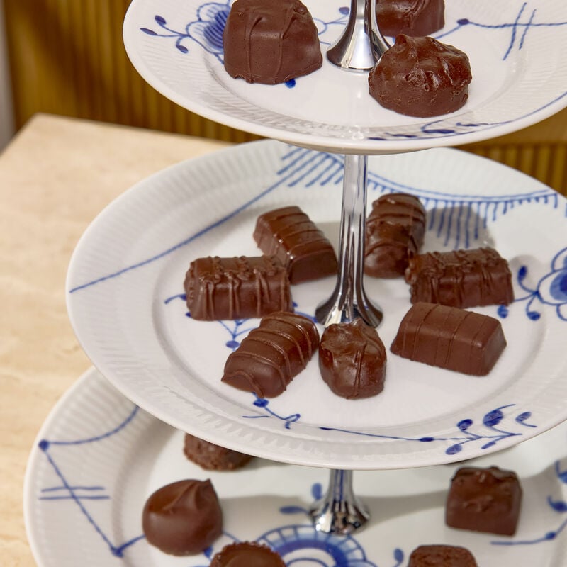 royal copenhagen blue fluted mega 3 tier cake stand white