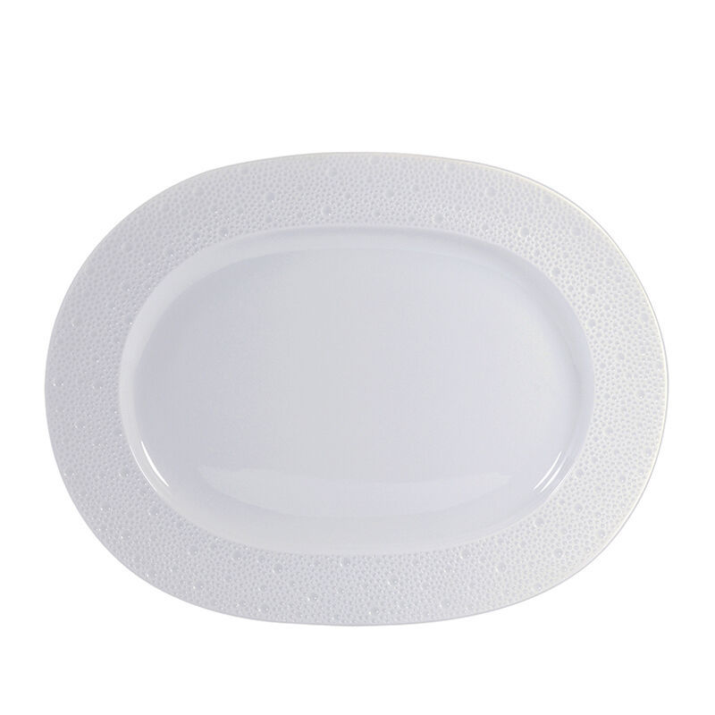 Ecume White Oval Platter, large