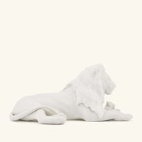 lladro lion with cub sculpture small white
