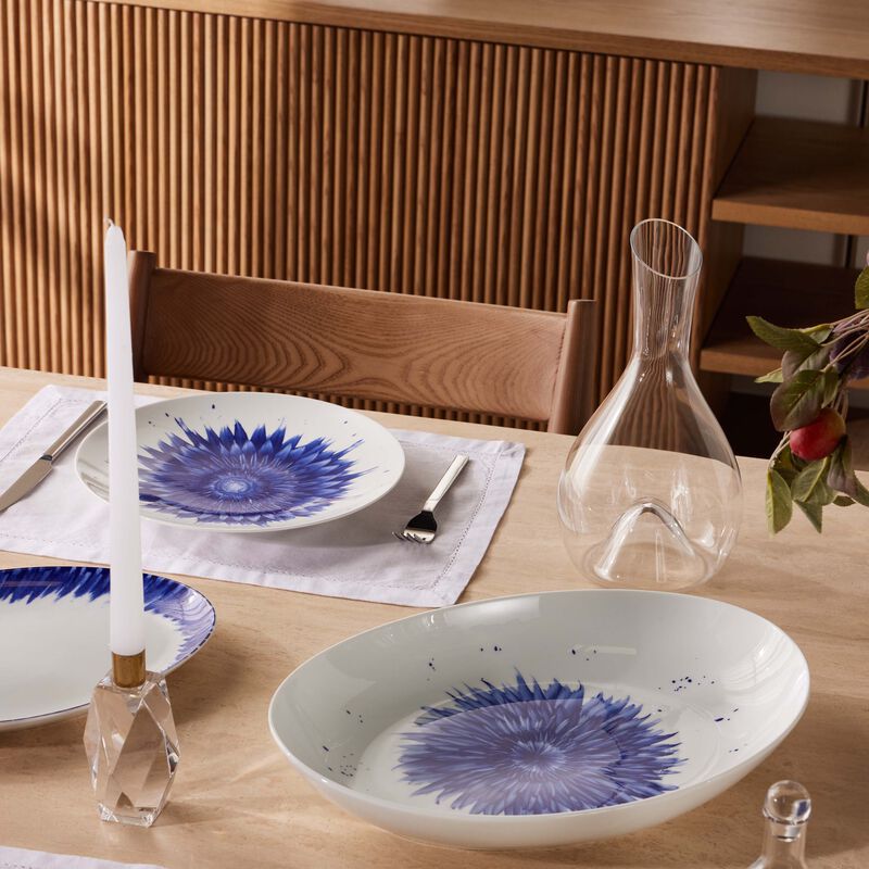 bernardaud in bloom serving platter oval blue 15cm