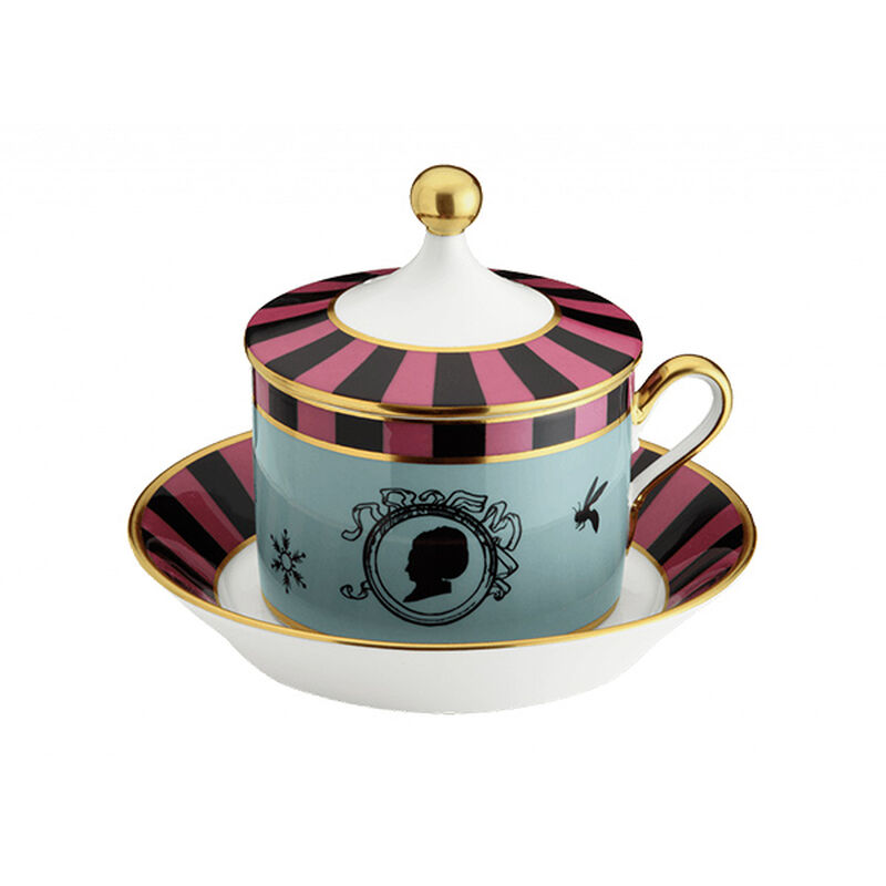 Cirque Des Merveilles Tea Cup With Saucer And Cover, large