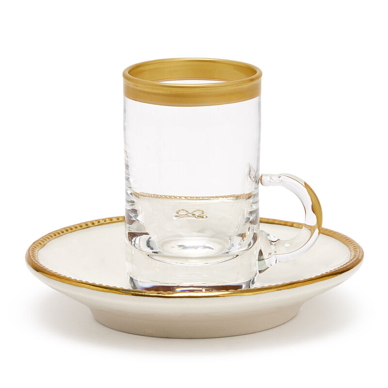 فنجان الشاي العربي باترفلاي مع صحنه - بالحجم الصغير, large