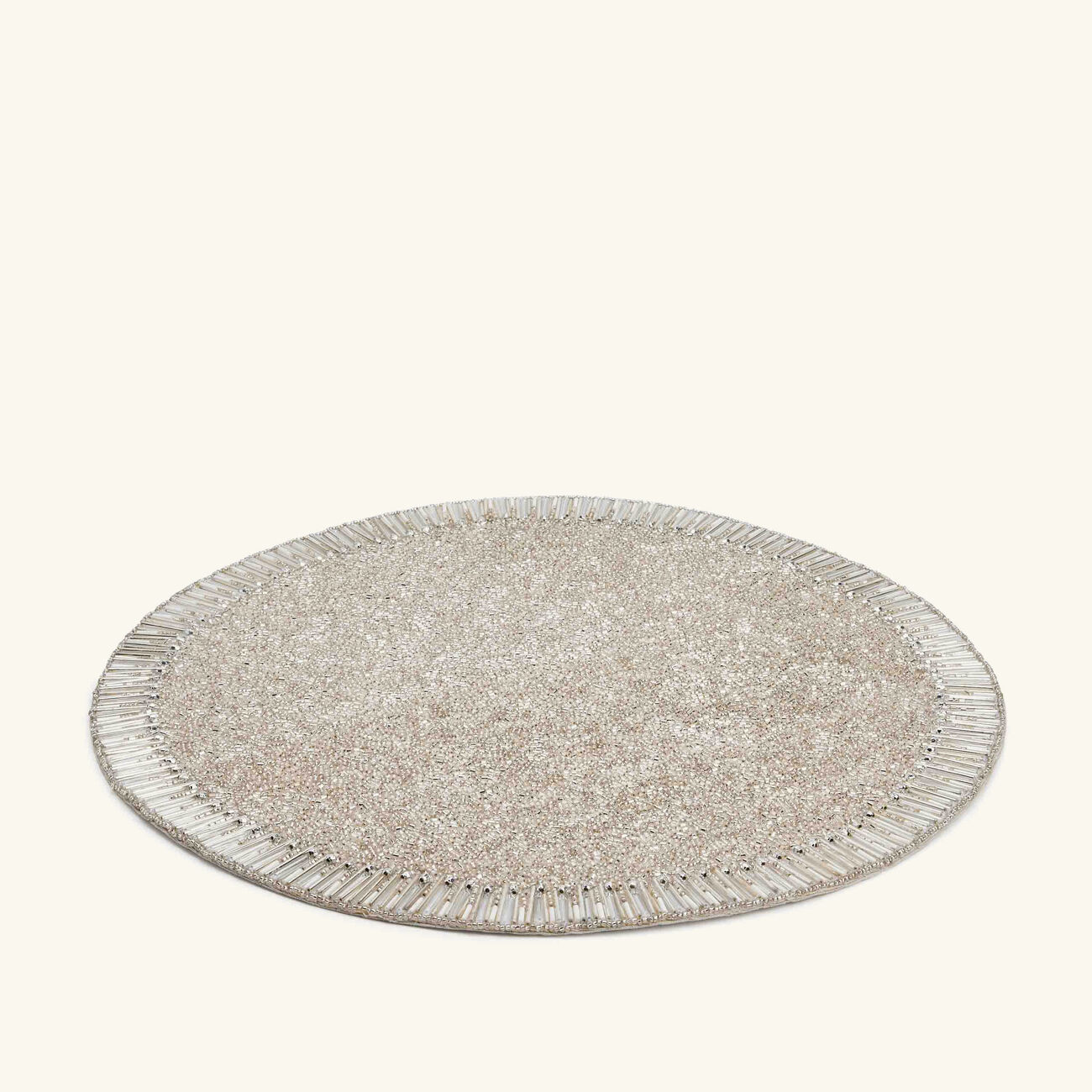 كيم سيبيرت مفرش الأطباق بيفل باللون الفضي