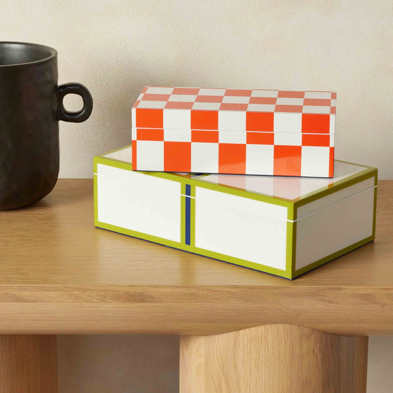 Checkerboard Box Orange jonathan adler checkerboard box orange