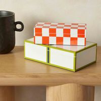 Checkerboard Box Orange jonathan adler checkerboard box orange