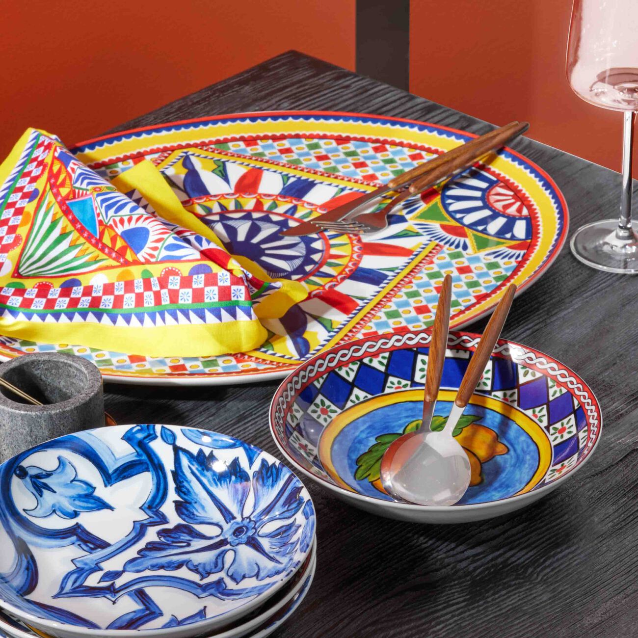 dolce gabbana casa carretto soup plate round 20cm set of 2