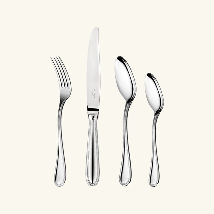 christofle la trousse 4 piece medium sized stainless steel individual set