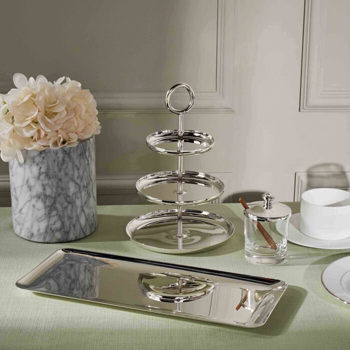 christofle silver time serving tray rectangular medium silver plated