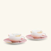 bernardaud kintsugi rouge espresso cups and saucers   set of 2