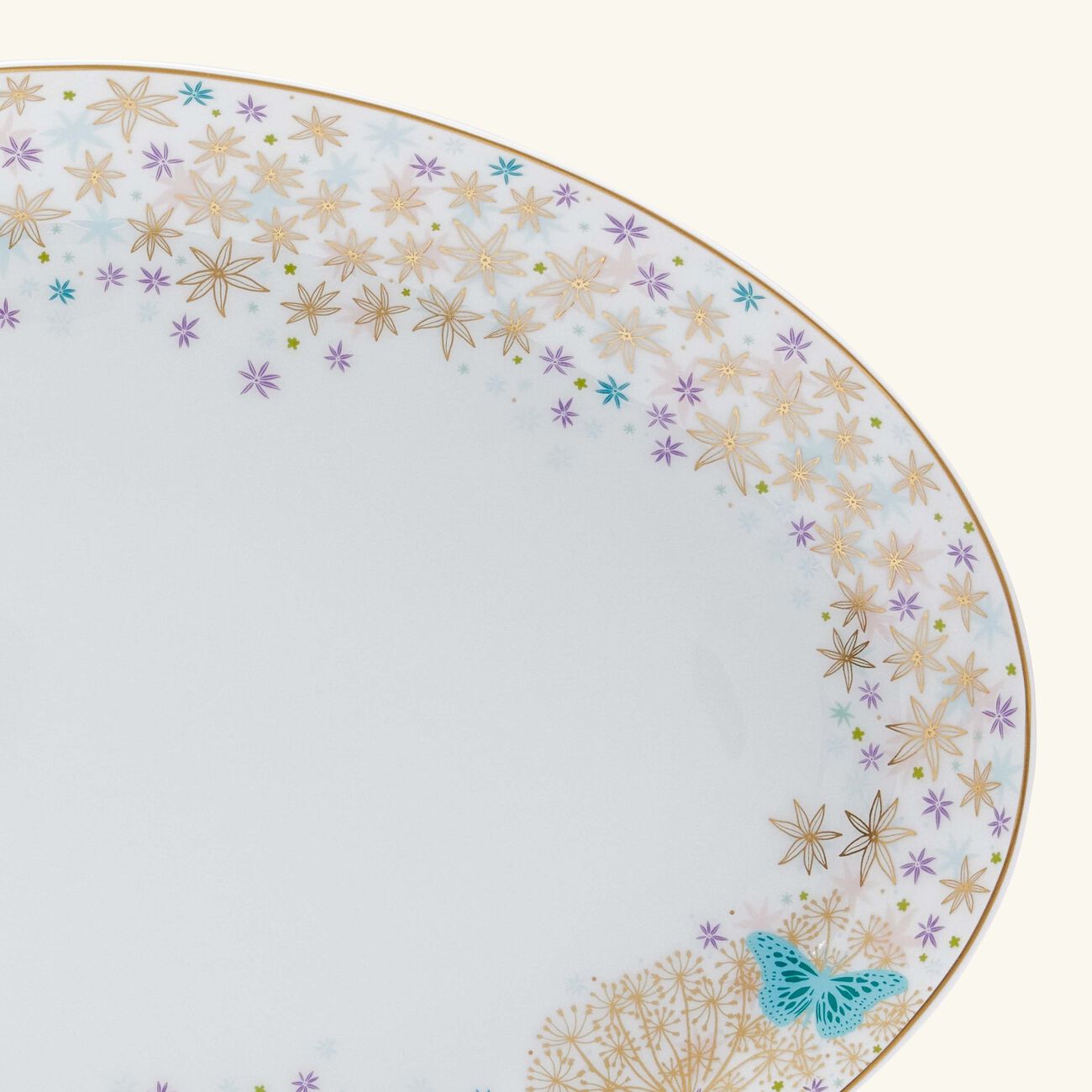 bernardaud feerie michael cailloux serving platter oval pink 33cm