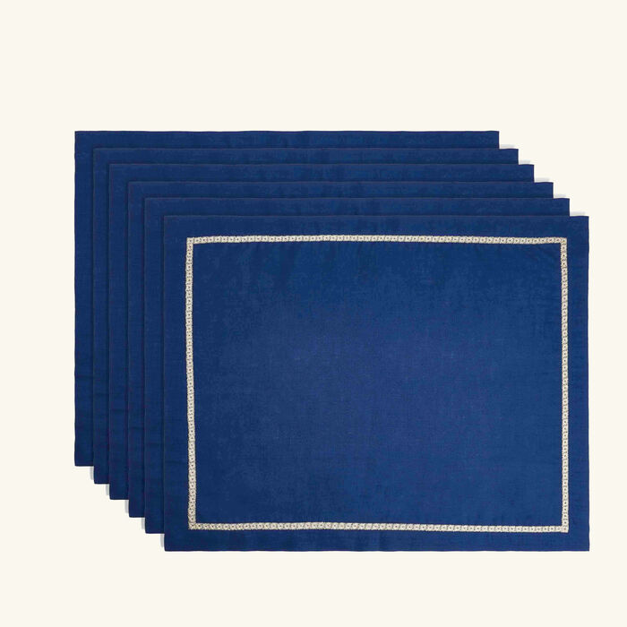 catherine denoual rosely placemat blue set of 6