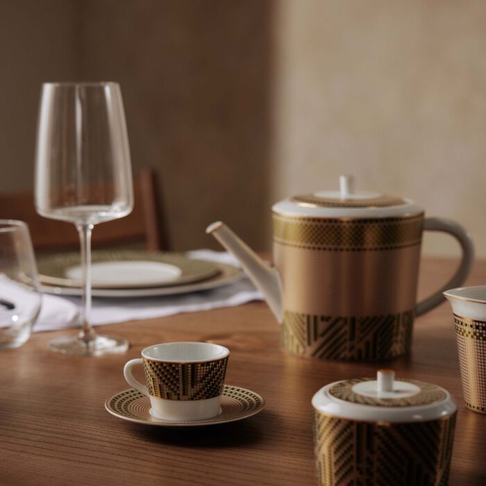 برناردو طقم أوغوستا المؤلف من فنجانين للإسبريسو مع صحنيهما