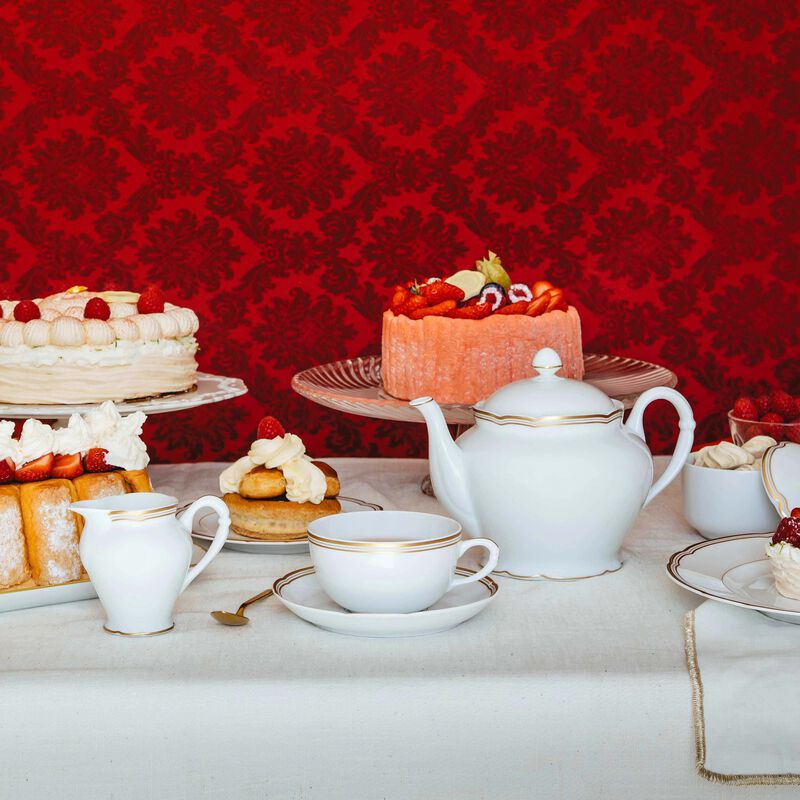 bernardaud pompadour tea pot gold