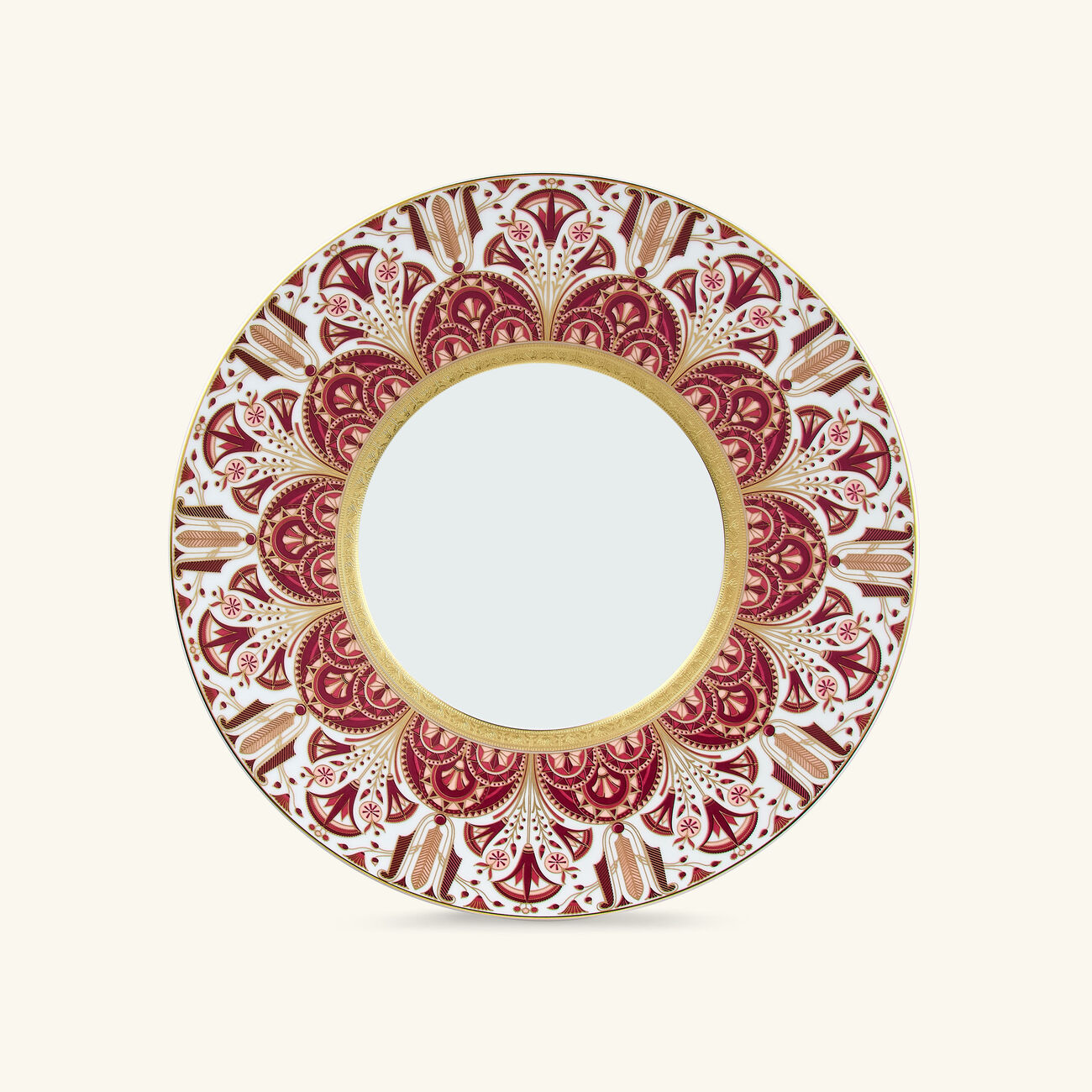 haviland reves du nil pourpre large rim soup plate red 27cm