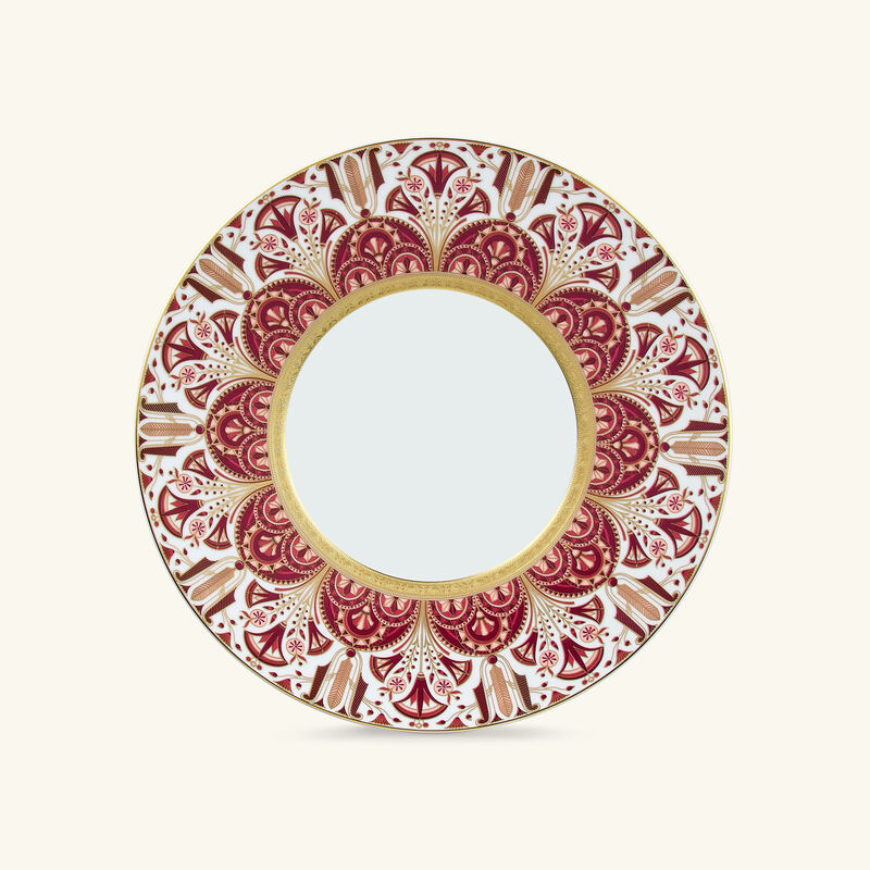haviland reves du nil pourpre large rim soup plate red 27cm