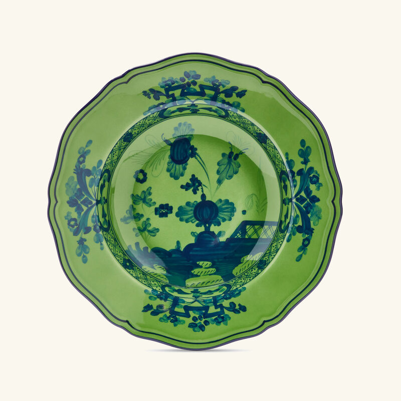 ginori 1735 oriente italiano malachite soup plate green 24cm