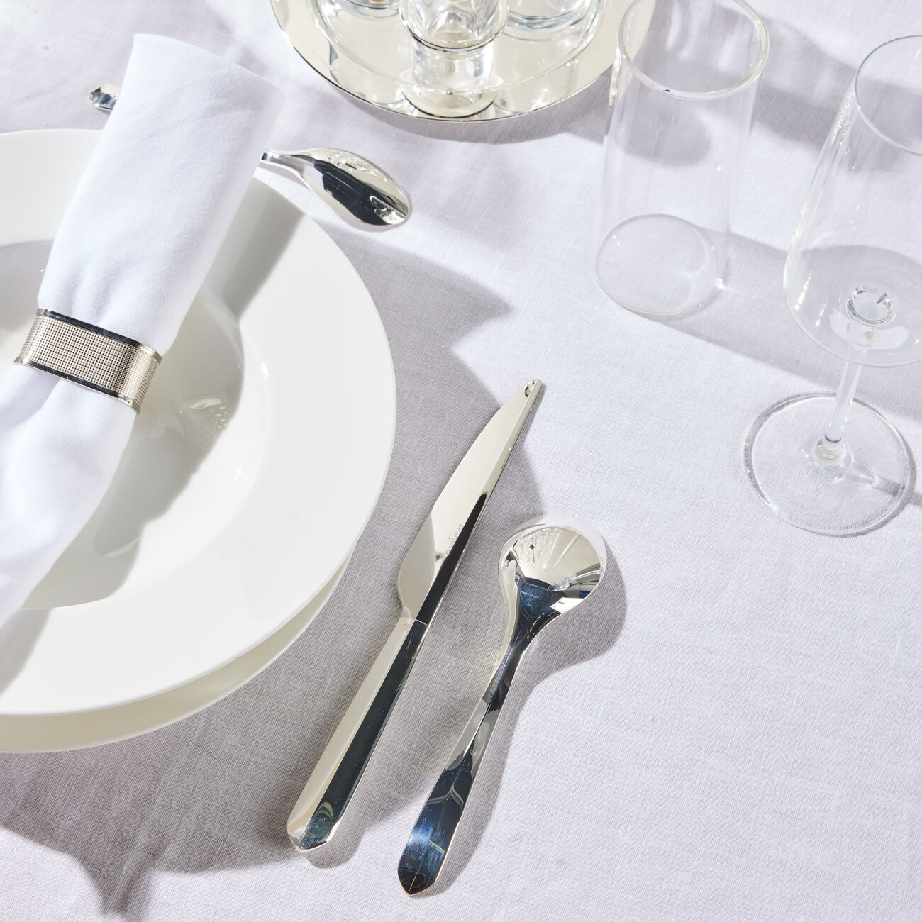 christofle infini large universal spoon silver plated