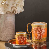 versace orange coin mug white