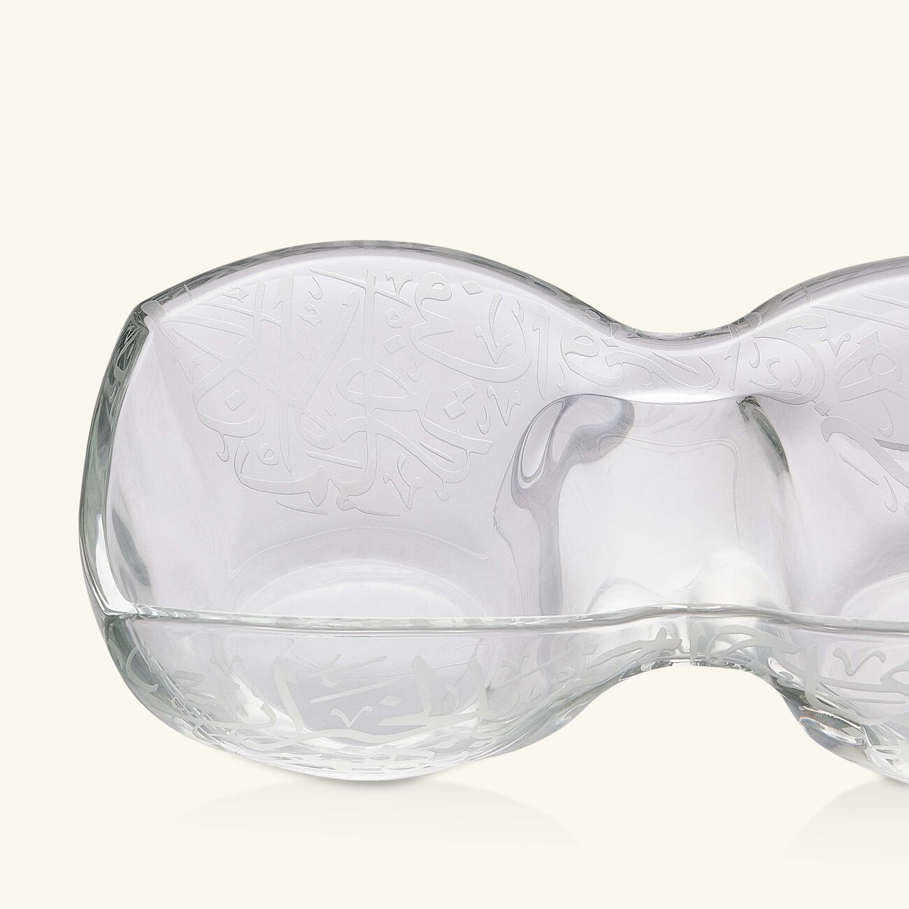 dimlaj thuluth divider serving bowl clear 39cm