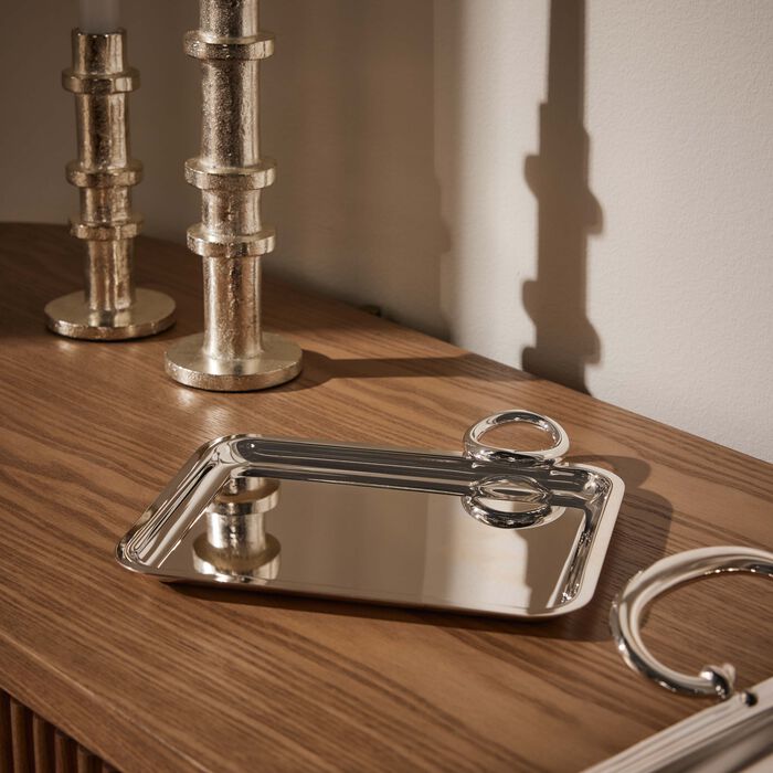 christofle vertigo serving tray rectangular small silver