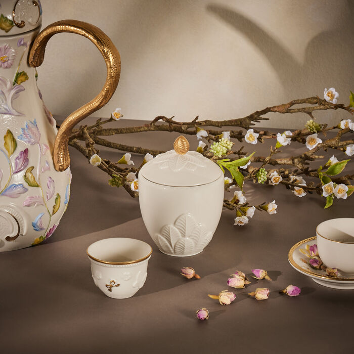 Peacock Sugar Bowl White villari peacock sugar bowl white