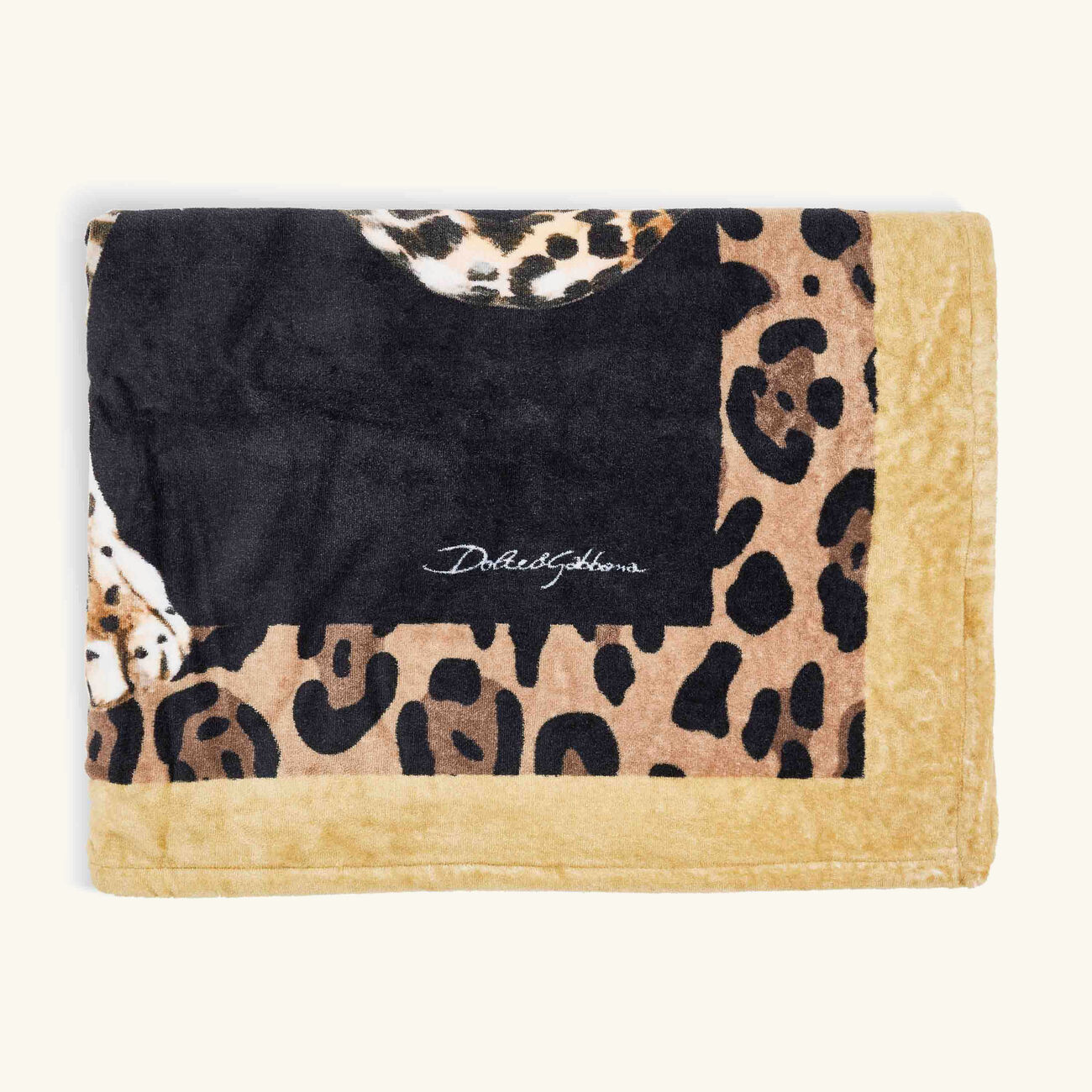 dolce gabbana casa leopard beach towel brown
