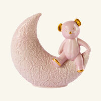 villari teddy on the moon figurine mini pink
