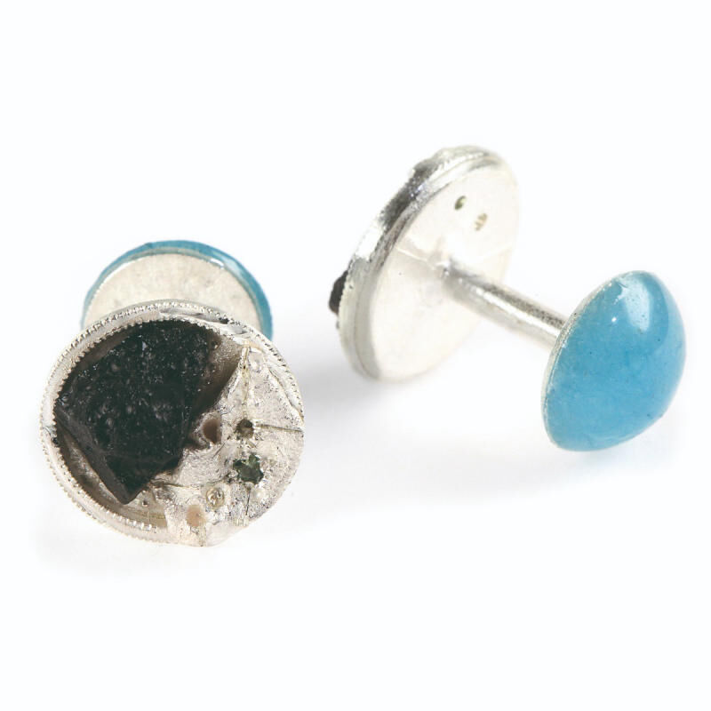 Meteorite Cufflinks Tectite Meteorite Cufflinks Tectite, large