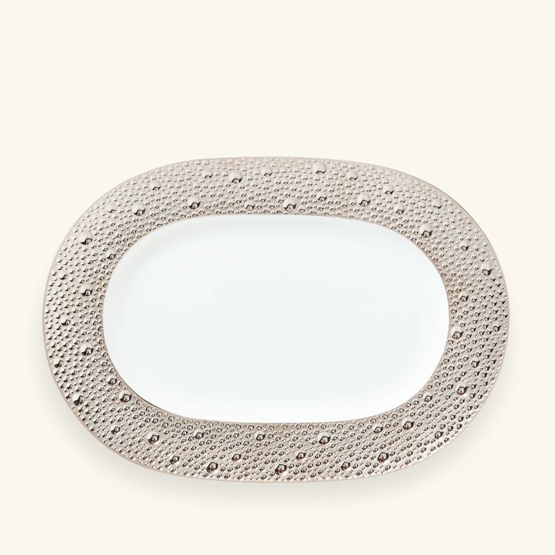 bernardaud ecume serving platter oval silver 21cm