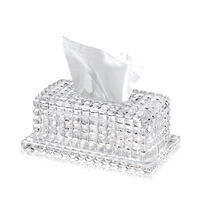 Luxe' rectangular tissue holder with base, small