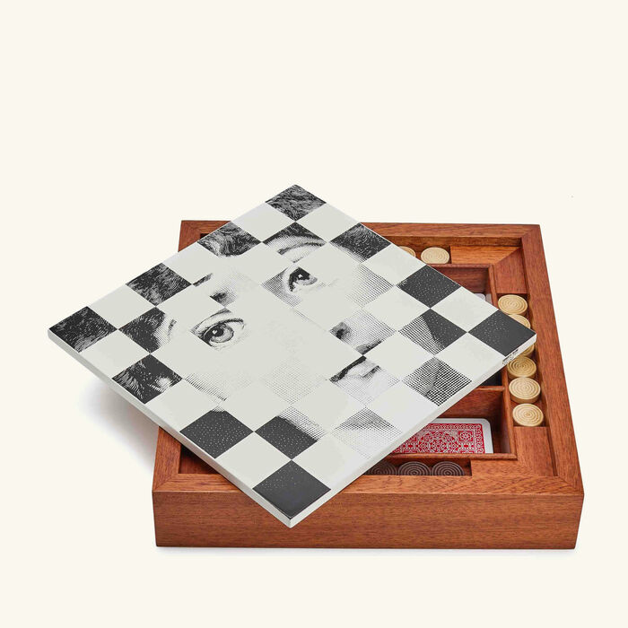 fornasetti viso briarwood chess board