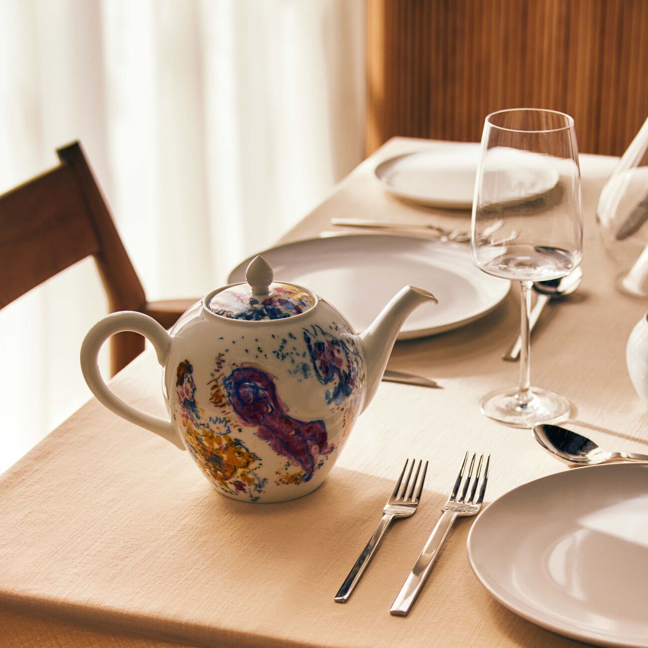 bernardaud chagall bouquet de fleurs tea pot