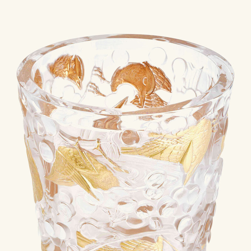 Merles et Raisins Vase Medium Gold lalique merles et raisins vase medium gold