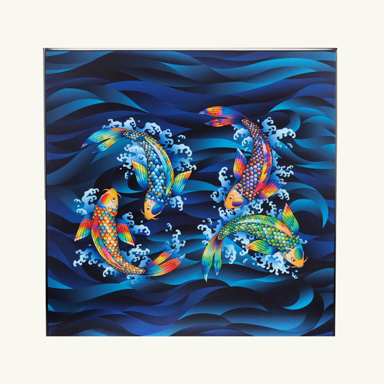 Koi Fish Cigar Humidor Blue st dupont koi fish cigar humidor blue