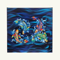 Koi Fish Cigar Humidor Blue st dupont koi fish cigar humidor blue