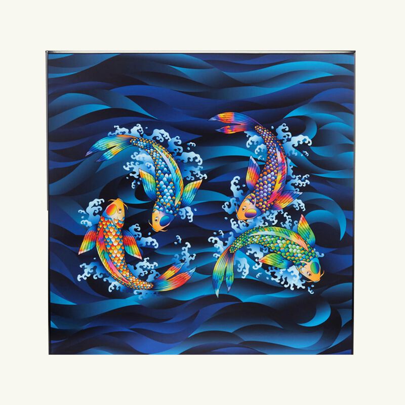 Koi Fish Cigar Humidor Blue st dupont koi fish cigar humidor blue