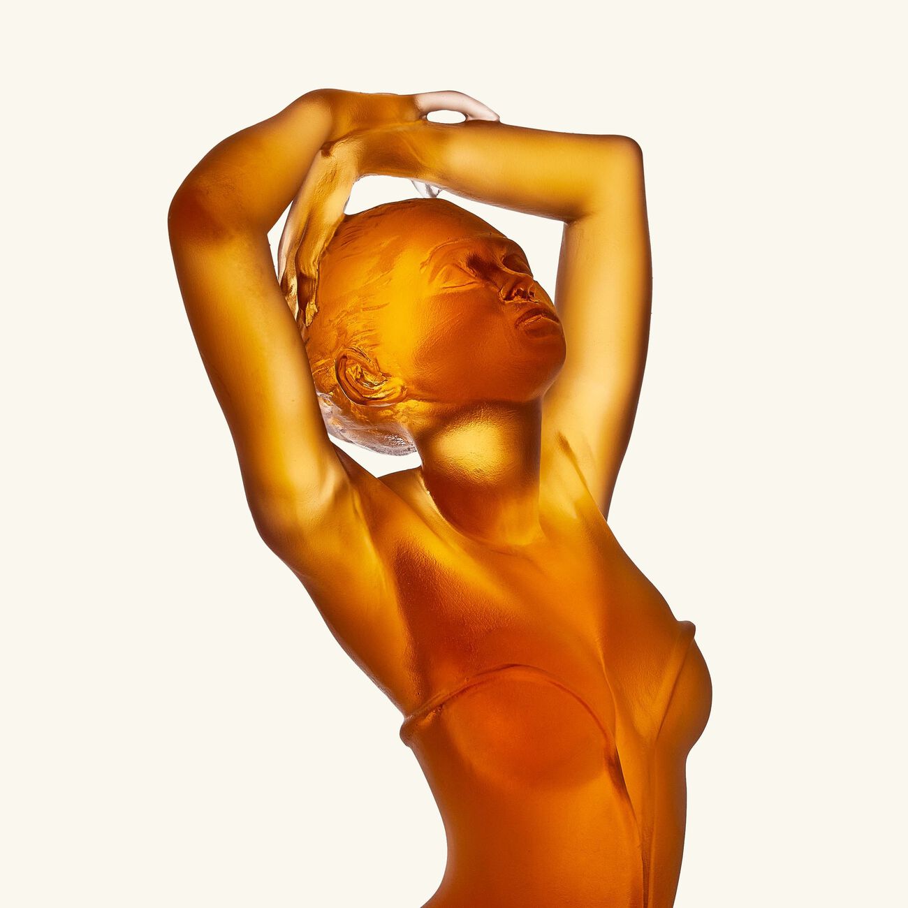 daum a coeur battant sculpture extra large orange