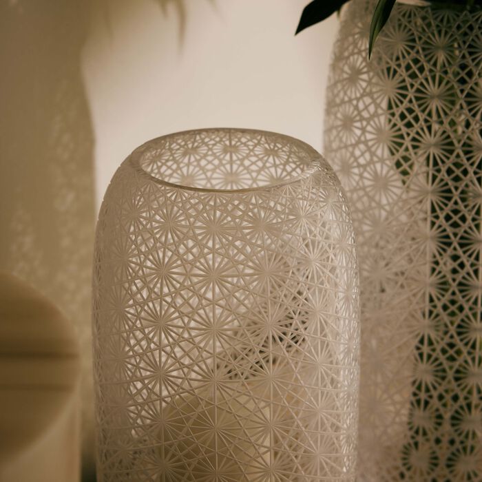 روكل مزهرية أوديت مستديرة شفافة بحجم متوسط