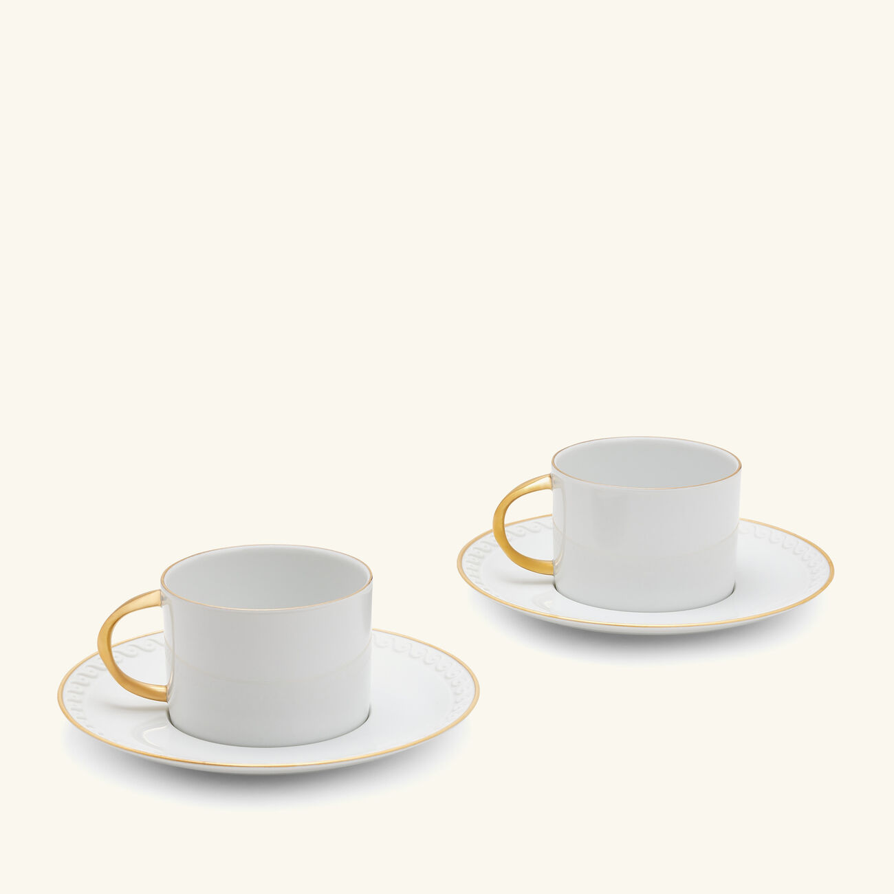 l objet neptune tea cup saucer white set of 2