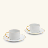 l objet neptune tea cup saucer white set of 2