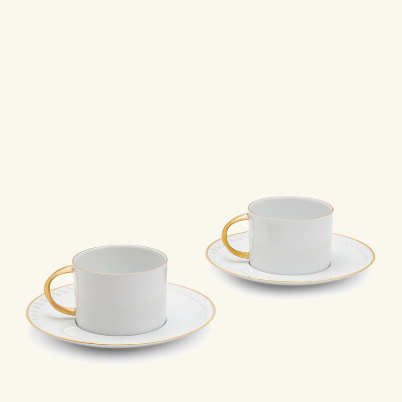 l objet neptune tea cup saucer white set of 2