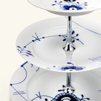 royal copenhagen blue fluted mega 3 tier cake stand white