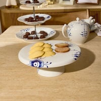 royal copenhagen blue fluted mega cake stand white