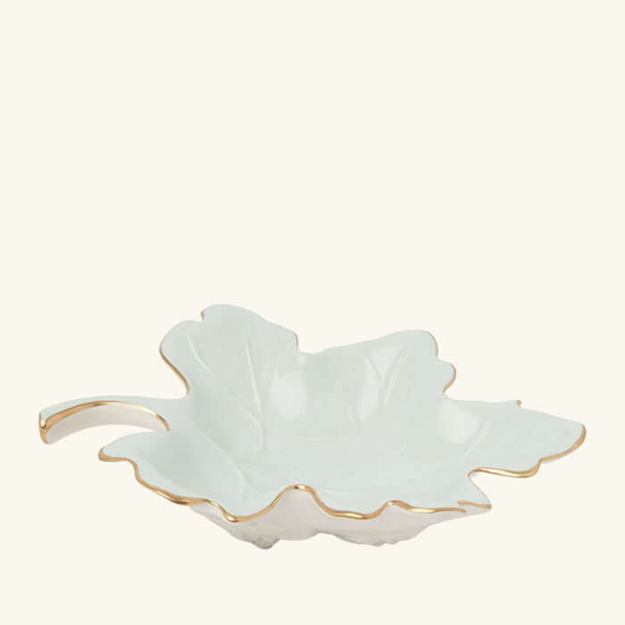 villari autumn fig leaf trinket tray small grey