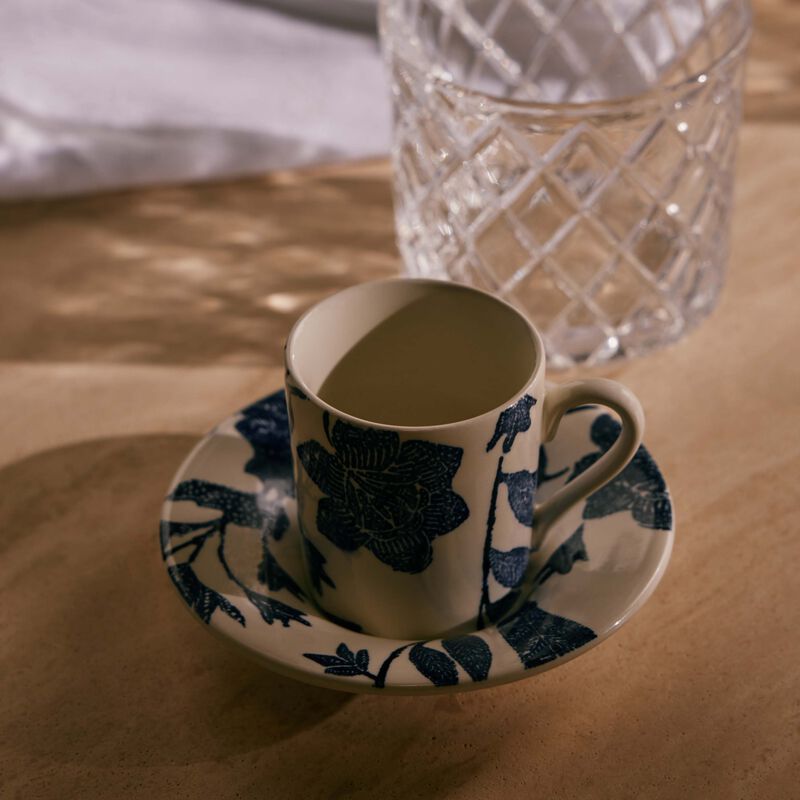 ralph lauren home garden vine coffee cup   saucer blue