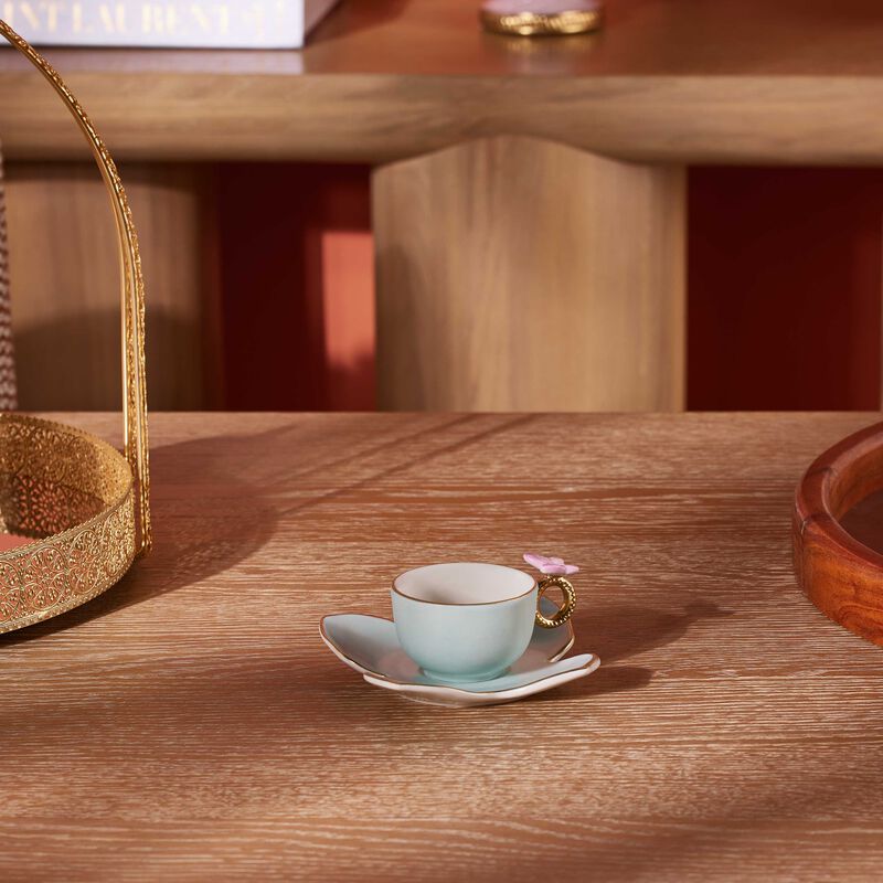 Butterfly Coffee Cup & Saucer Blue villari butterfly coffee cup saucer blue