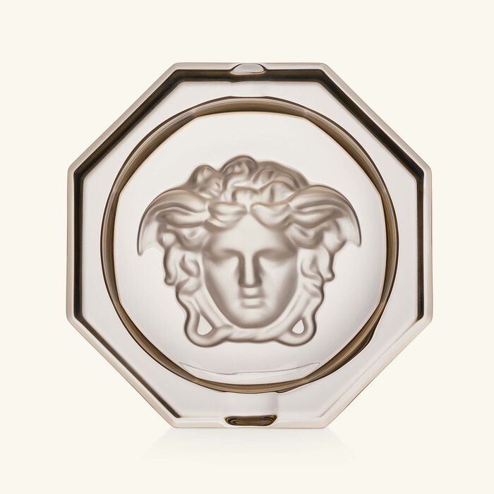 versace crystal medusa haze ashtray octagonal small grey
